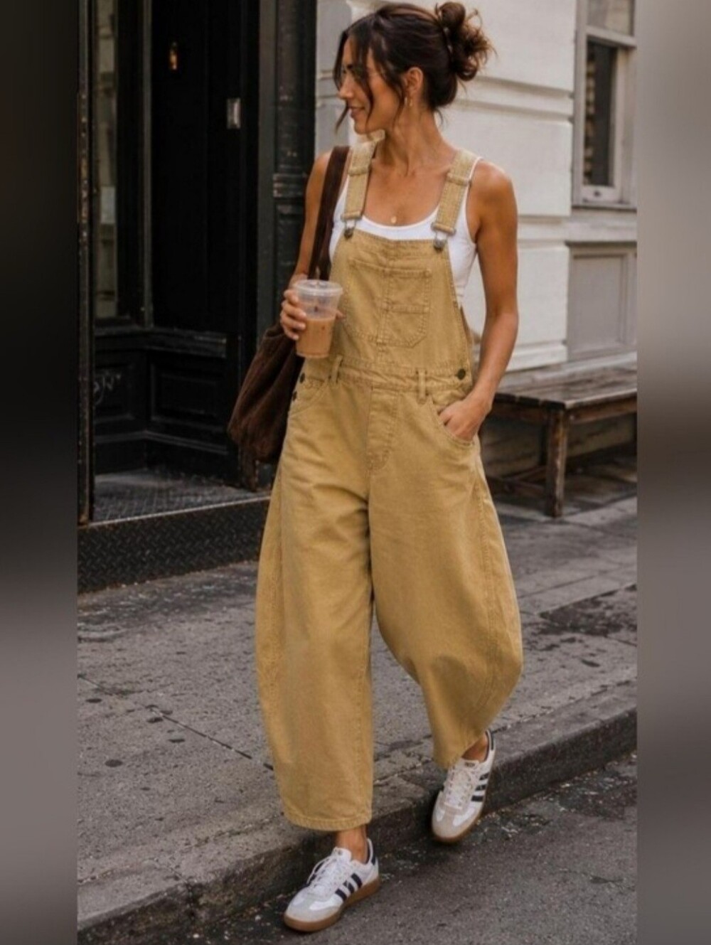 WE THE FREE PEOPLE GOOD LUCK BARREL OVERALLS